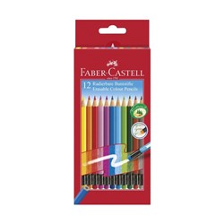 Карандаши 12 цветов Faber-Castell шестигранный с ластиком