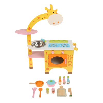 Игровой набор «Кухня с жирафом», посудка в комплекте