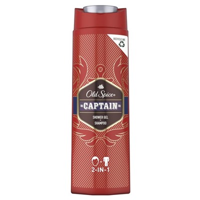 Гель для душа и шампунь 2 в 1 Old Spice Captain, 400 мл