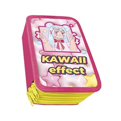 Пенал 3 отд., большой 190*105мм, тканевый торец "Kawaii effect" (ПО-110)