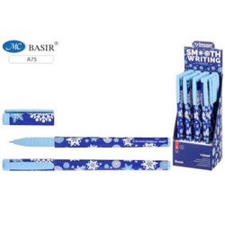 Ручка шариковая масляная "VINSON Snow" синяя 0.7мм A75 {Китай}
