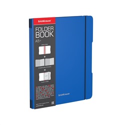 Тетрадь 2*48л. на резинках "FolderBook. Синяя", 2 сменных блока (348010054-48021, "ErichKrause") пластиковая обложка, на резинке
