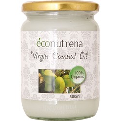 Масло кокосовое органическое Virgin Coconut Oil Econutrena, 500 мл.
