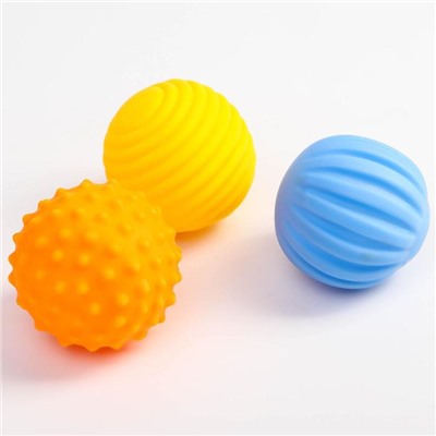Подарочный набор массажных развивающих мячиков «Мишка Тишка», 3 шт.,
