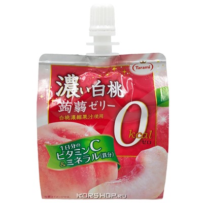 Питьевое желе с конняку со вкусом белого персика Tarami (0 ккал), Япония, 150 г