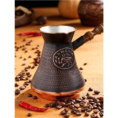 Турка для кофе "Армянская джезва", медная, высокая, 500 мл