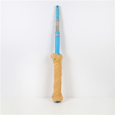 Швабра для мытья пола с отжимом Доляна, телескопическая стальная ручка 80-124 см, насадка из микрофибры, цвет МИКС
