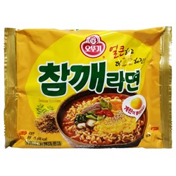 Лапша б\п со вкусом жареного кунжута Чамке Рамен Sesame Ramen Оттоги/Ottogi, Корея, 115 г