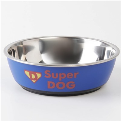 Миска металлическая для собаки Super dog, 450 мл, 14х4.5 см