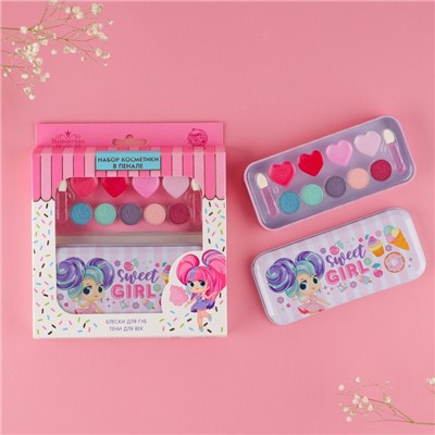 Подарочный набор детских теней и блесков для губ Sweet girl