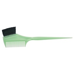 Dewal Кисть для окрашивания волос с расчёской JPP049, зеленый, черная щетина
