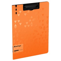 Доска-планшет с зажимом и крышкой Berlingo "Neon", пластик (полифом) (PPf_93305) 1800мкм, оранжевая