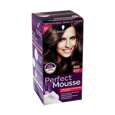 Краска-мусс для волос Perfect Mousse, тон 600, светлый каштан