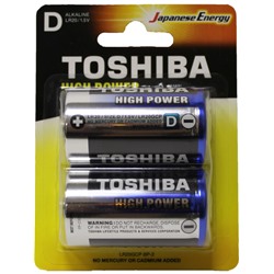 Батарейка LR20 "Toshiba", алкалиновая, на блистере BL2
