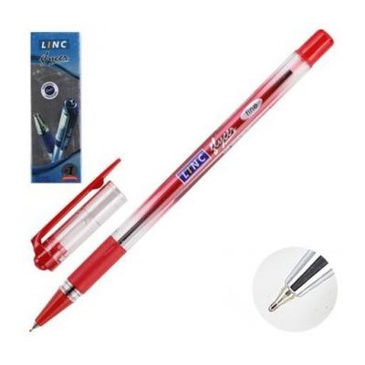 Ручка шариковая LINC "Glycer" красная 0.7мм 1300RF LINC {Индия}
