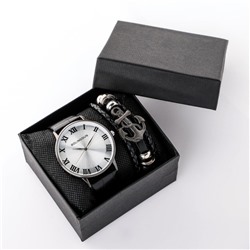 Подарочный набор 2 в 1 "Bolama": наручные часы и браслет