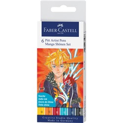 Набор капиллярных ручек Faber-Castell Pitt Artist Pens Manga Shôjo Brush 6 штук, в пластиковой упаковке