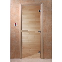Дверь «Прозрачная», размер коробки 200 × 80 см, ольха, универсальная