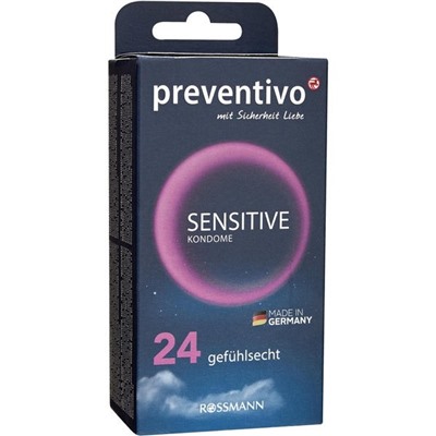 Preventivo Kondome Презервативы "sensitive" Презервативы чувствительный настоящее чувство максимально тонкие 24 шт.