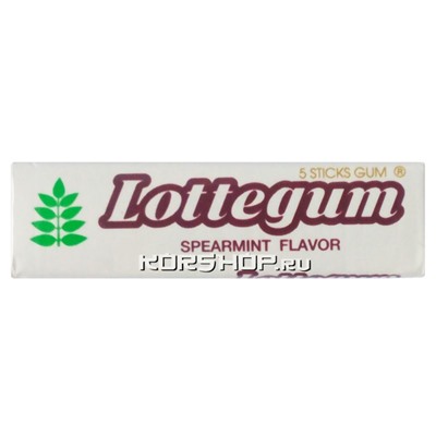 Жевательная резинка Lotte Gum Spearmint, Корея, 12,5 г