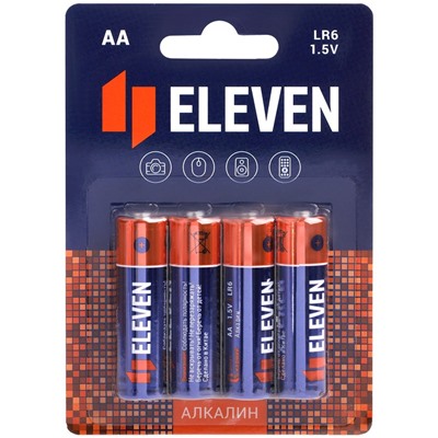 Батарейка LR6 "Eleven", алкалиновая, на блистере BL4