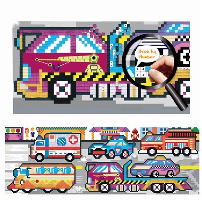 Картина из пиксельной мозаики «Транспорт»