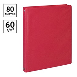 Тетрадь  80л. на кольцах, ПВХ красный, сменный блок (ТК80пв3_15288, "OfficeSpace")