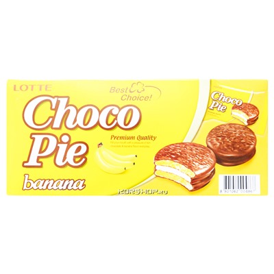 Банановые пирожные Choco Pie Lotte, Корея, 168 г Акция