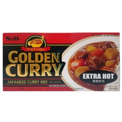 Экстра острый соус карри микс Golden Curry S and B, Япония, 220 г