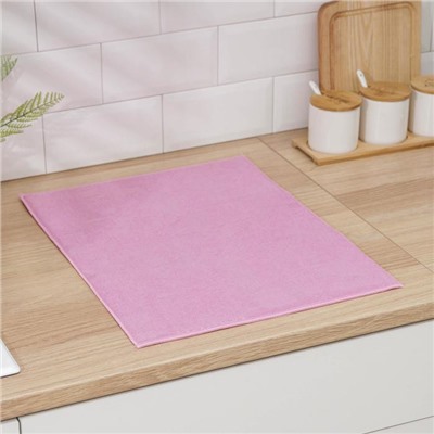 Коврик для сушки посуды Доляна «Кухня», 38×50 см, микрофибра, цвет розовый