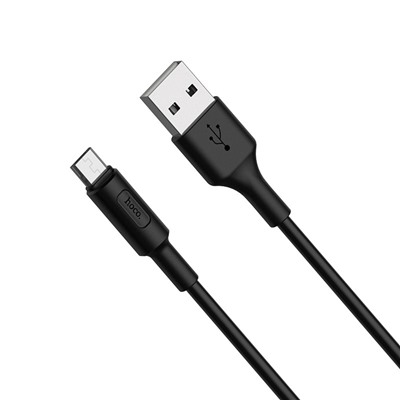 Кабель microUSB - USB, 1 м, "X25 Soarer", силиконовый, в коробке (6957531080121) "HOCO", черный, 2.1A