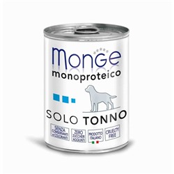 Влажный корм Monge Dog Monoproteico Solo для собак, паштет из тунца, ж/б, 400 г