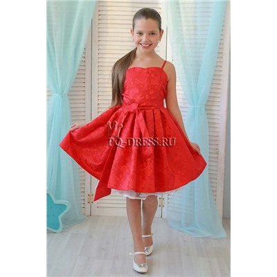 Платье нарядное с болеро "Принцесса", цвет красный