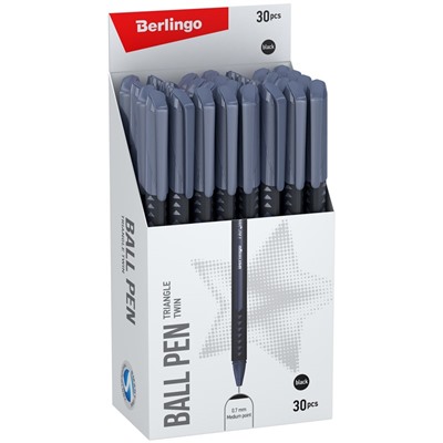 Ручка шар. Berlingo "Twin" (CBp_07284) на масляной основе, черная, 0.7мм., игольчатый стержень