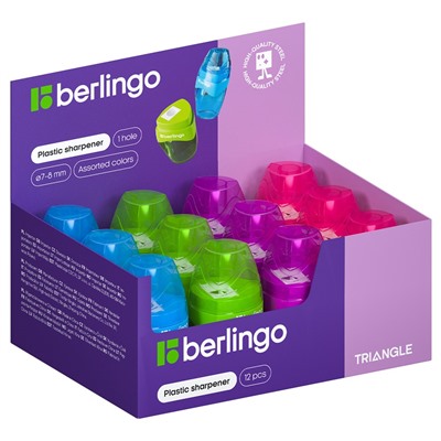 Точилка Berlingo "Triangle" с контейнером (BBp_15000) цвет в ассортименте