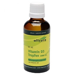 allcura Vitamin D3 Tropfen 1000 i.E. 50ml, аллкура Витами Д3 в каплях 1000ед, 50 мл