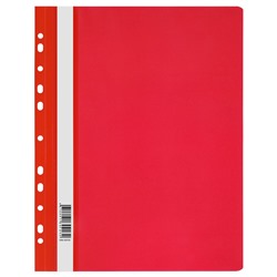 Скоросшиватель пластиковый с перфорацией А4 СТАММ красный (ММ-30729) 120мкм