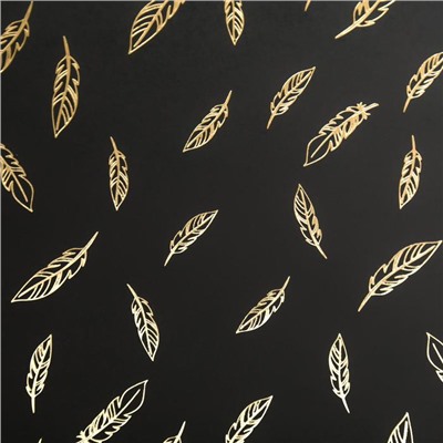Лист бумаги с фольгированием "Golden Feather Black" 30,5х30,5 см