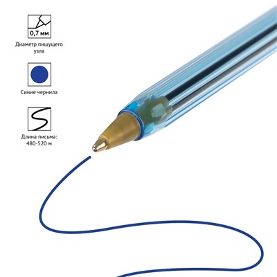 Ручка шар. OfficeSpace "LC-Blue" (BPTN_42993) синяя, 0.7мм, прозрачный тонированный корпус