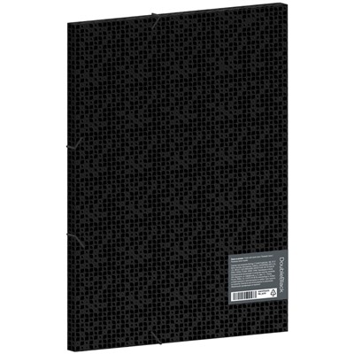 Папка на резинках BERLINGO "DoubleBlack" черная с рисунком (FB4_A4701) А4, 600мкм