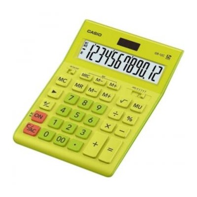 Калькулятор 12 разрядов GR-12C- GN салатовый 2 питания 209х155х35 мм (аналог 888) CASIO {Китай}
