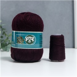 Пряжа "Mink wool" 90% пух норки,10% полиамид 350м/50гр + нитки  (812- баклажан)