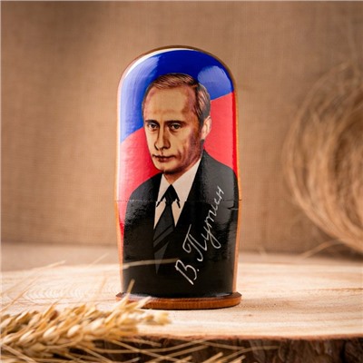 Матрешка "Путин триколор", 5 кукол, 10 см