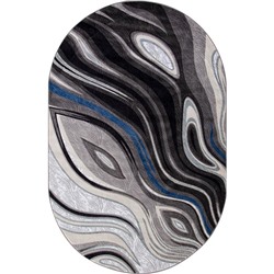 Ковёр овальный Mega carving 1385, размер 80x150 см, цвет gray