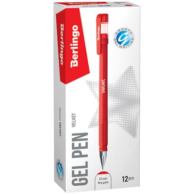 Ручка гелевая Berlingo "Velvet" (CGp_50127) красная, 0.5мм, прорезиненый корпус
