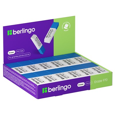 Ластик Berlingo "Eraze 970" (BLc_00970) прямоугольный, термопластичная резина, 62*22*8мм