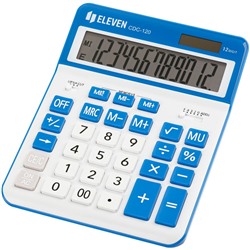 Калькулятор настольный ELEVEN CDC-120-WH/NV, 12-разрядный, 155*206*38мм, дв.питание, бело - темно-синий