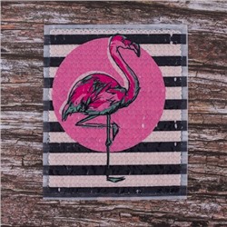 Декоративный  элемент пришивной Розовый фламинго 18*22 см