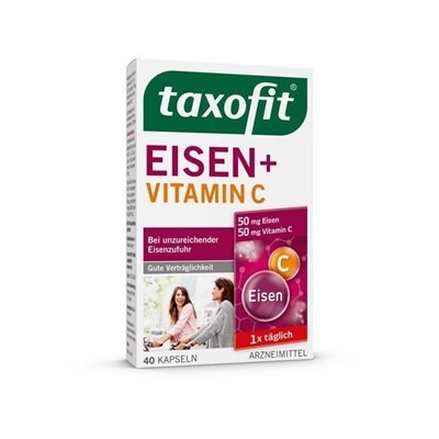 taxofit Eisen+Vitamin C Kapseln 40 St, taxofit Железо+Витамин C Капсулы 40 шт