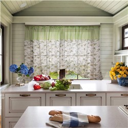 Комплект штор для кухни Нарцисс 300х160 см, зеленый, 100% п/э